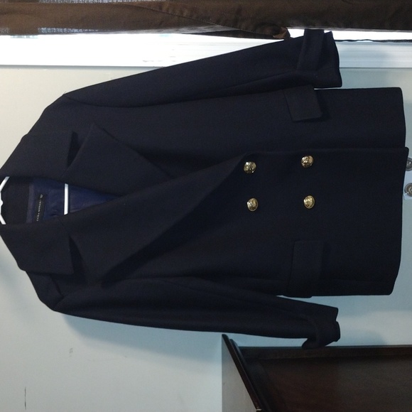 Jackets & Blazers - Zara Woman Military Styled Pea Coat wool blend